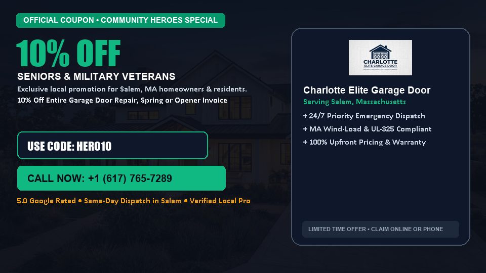10% OFF Senior, Military & First Responder Discount in Salem, MA - Charlotte Elite Garage Door